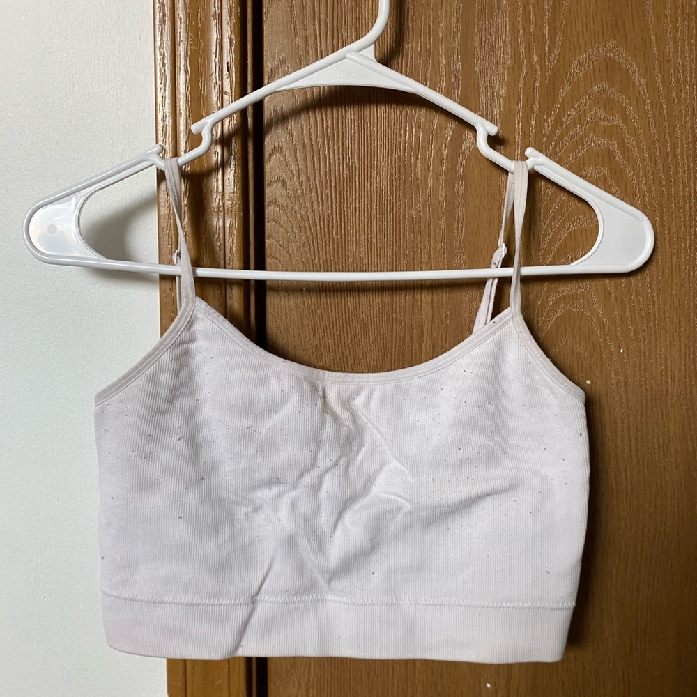 White Cropped Tank Top